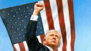 CNN показал портрет, который подарил Владимир Путин Дональду Трампу. Как сообщается, его создал Никас Сафронов.