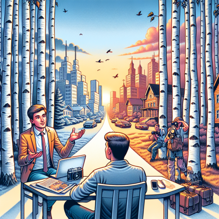 «Блогер с березы» дискутирует с горожанином о жизни в городе и мечте. Следующий эпизод сериала “Эскизы будущего” с участием персонажей из Омска.