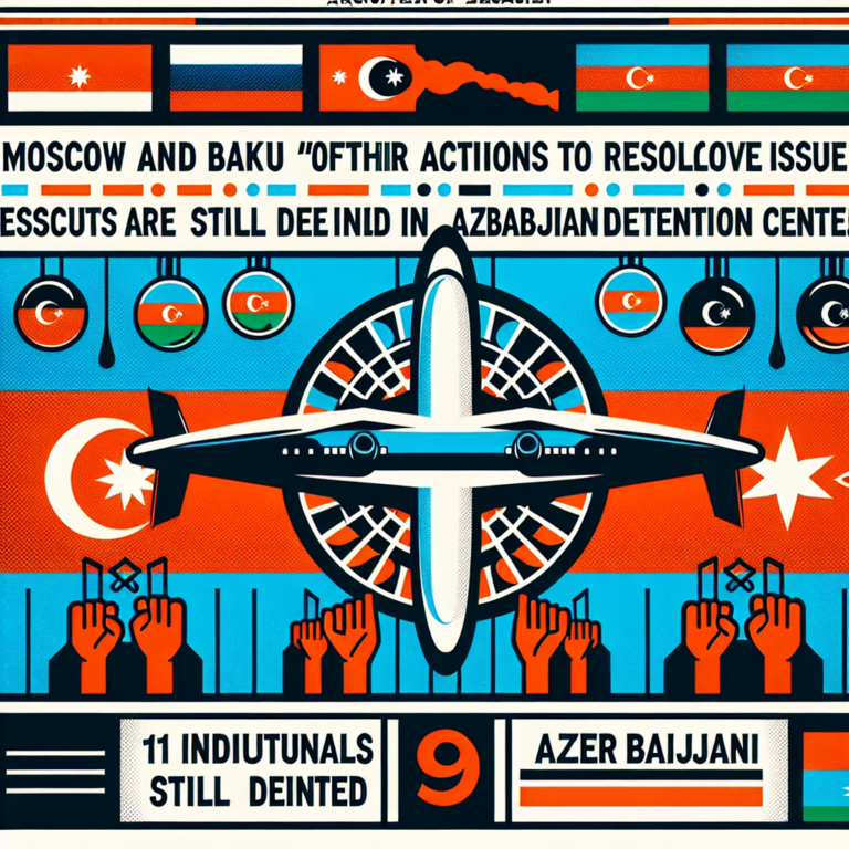 Москва и Баку договорились о «дальнейших шагах по решению проблем», возникших в связи с авиакатастрофой самолета AZAL. 11 граждан России по-прежнему находятся в азербайджанской тюрьме.