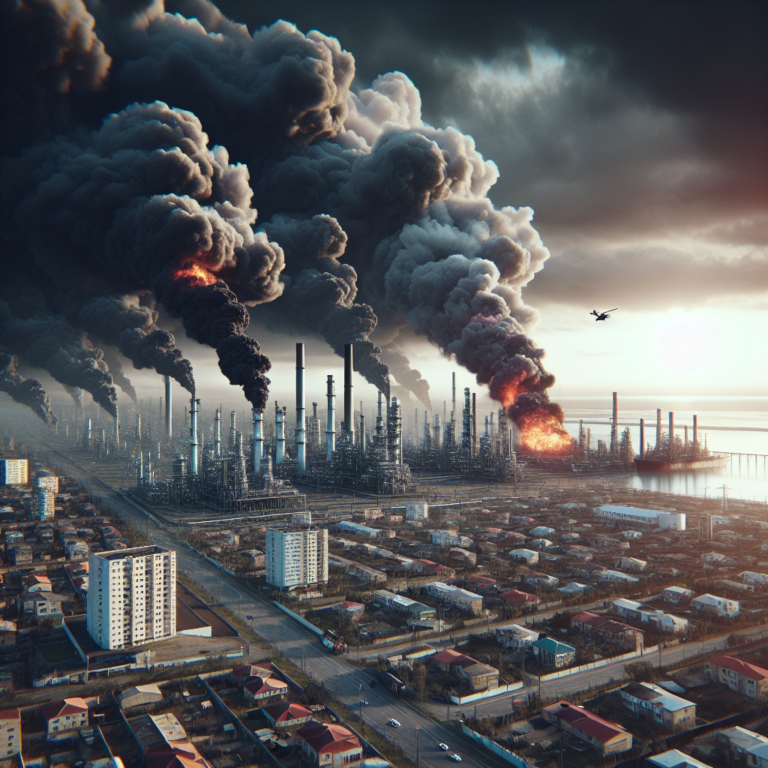 После нападения дронов в Туапсе снова вспыхнул несколько дней назад потушенный НПЗ. Местных жителей эвакуируют из соседних районов, над городом висит черный дым.